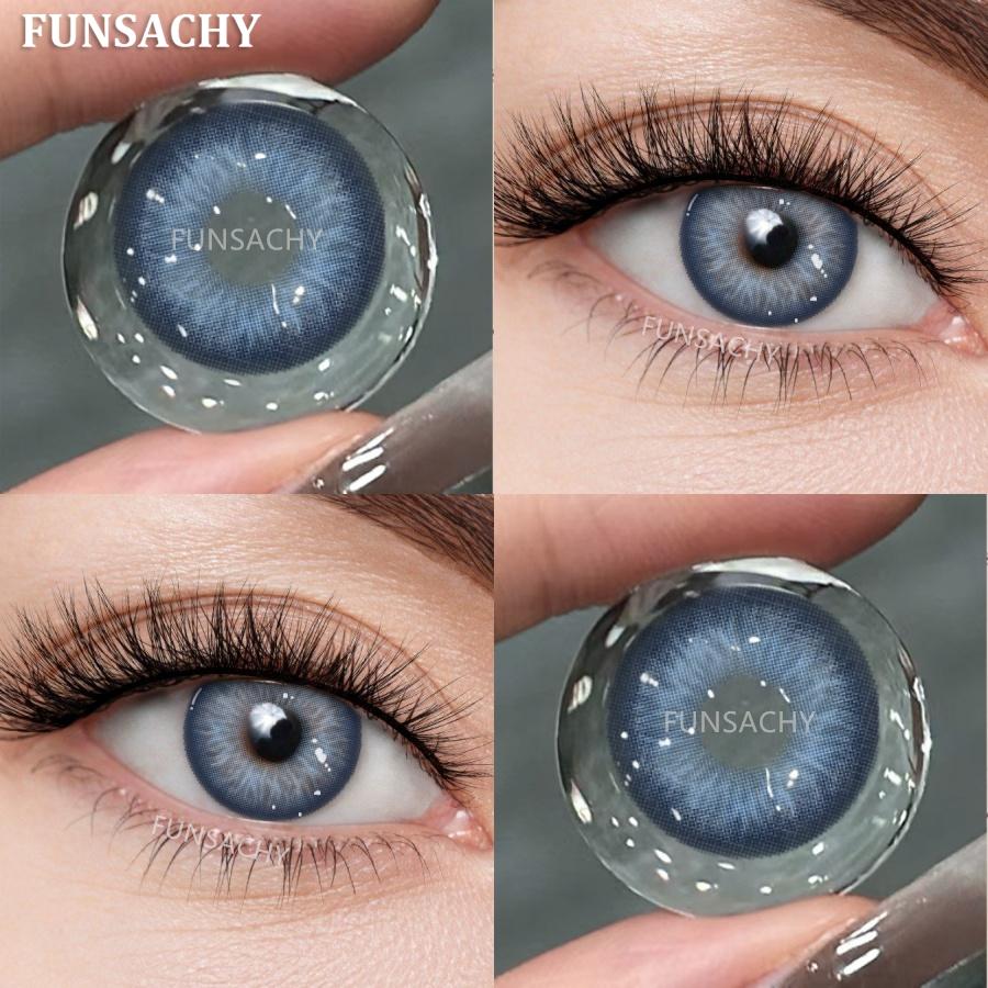 FUNSACHY 2Pcs Best Selling Contacts Colored Lenses Color Blue Green Grey Series Soft Lens Natural EyeBeauty Pupil Cosmetic Lens