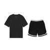 Li-Ning Graffiti Logo Printed Round Neck Short Sleeve Casual Sports Suit Unisex suit Black AHSUB03-1+YAPV001-1