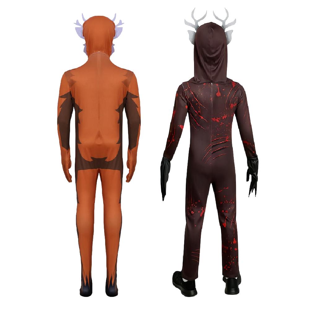 Neues 99 Nächte im Wald Hirsch Kinder Cosplay Kostüm Tier Hirsch Cosplay Overall Halloween Party Kostüme für Erwachsene Kinder