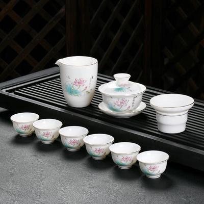 Zhuijia Mutton Fat Jade White Porcelain Kung Fu Tea Set