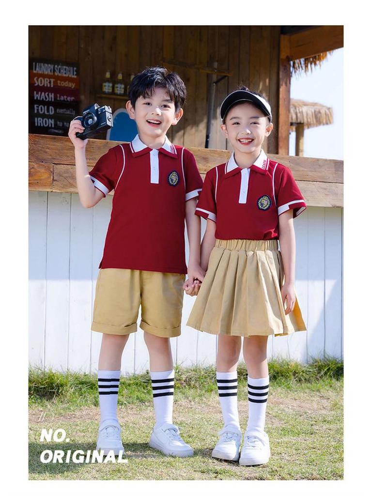 Girls' Kindergarten Spring & Autumn Academic-Style Three-Piece School Uniform Set