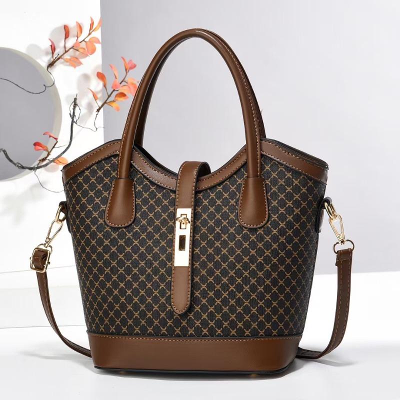 Autumn and Winter New Women's Printed Bucket Bag High-end Women's Handbag Large Capacity Crossbody Bag Lady Casual Shoulder Bag