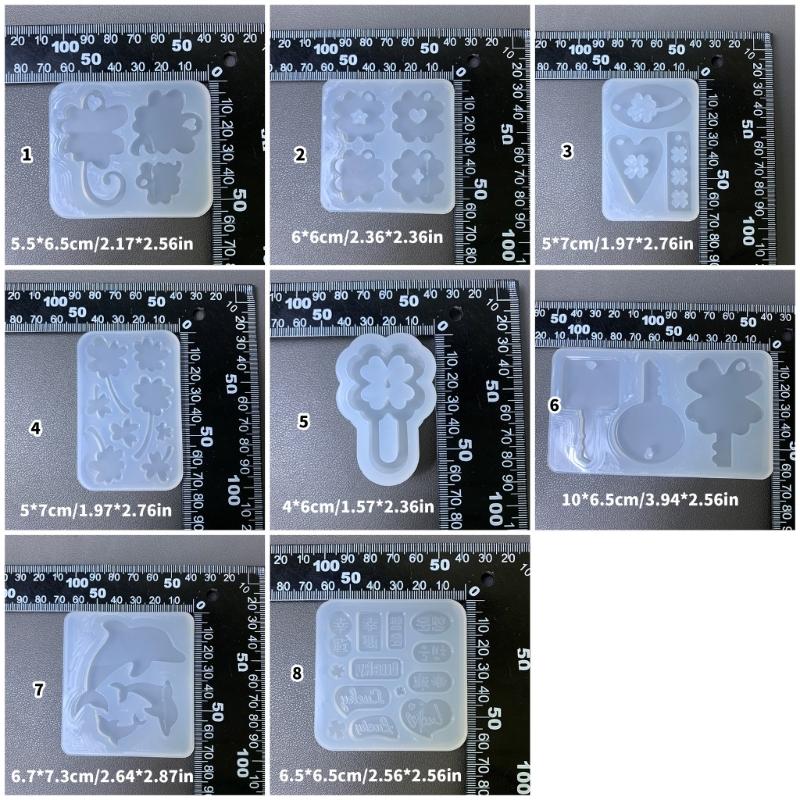 Silicone Mold Clovers Accessories Molds Practical Epoxy Resin Keychain Pendant Ornaments Mould Jewelry Making Supplies
