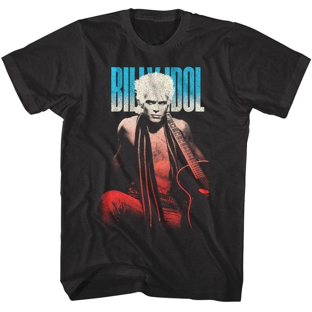 Billy Idol Acoustic Guitar Men s T Shirt L