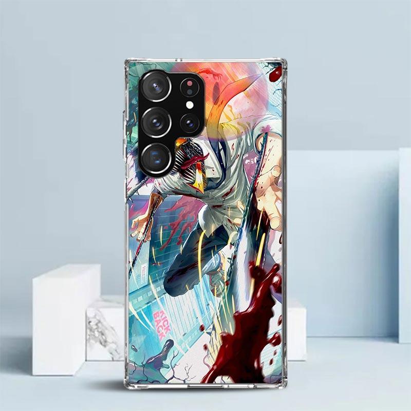 C-Chainsaw Mans Denji Soft Cover for Samsung Galaxy S25 Edge S26 S24 S23 Ultra Phone Case S22 S21 Plus S20 FE Print Pattern Shel