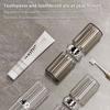 Travel Toothbrush Organizer Portable Toothbrush Organizer With Cover Toothbrush Cup Transparent Stripes Toothbrush Organizer