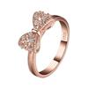 Roségold 3D Schleifenring für Damen Einfach Zirkonia Inlayt Exquisit Vielseitig Kreativer Fingerring