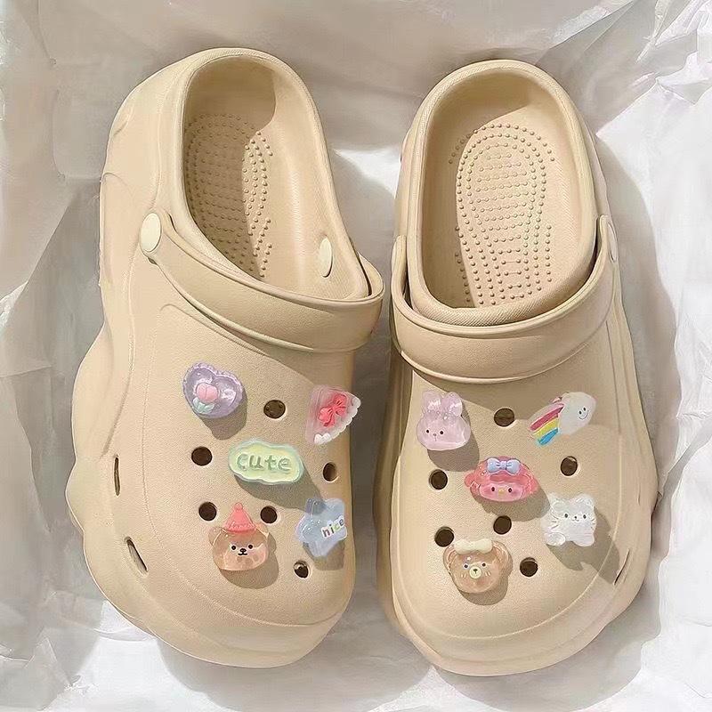 Women's 2025 Summer EVA Platform Clog Slippers - Height-Enhancing, Anti-Slip Beach Sandals