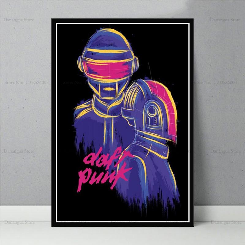 Abstrakt Daft Punk DJ Musikstjärna Konstverk Legend Moderna Affischtryck Väggkonst Canvas Målning Bild Foto Gåva Rum Heminredning