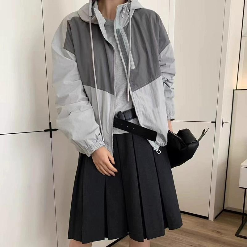 

DIMANAF 2025 Весна Плюс Размер Куртка Женская Новое Пальто Повседневная Длинный Рукав Свободная Верхняя Одежда One Size серый