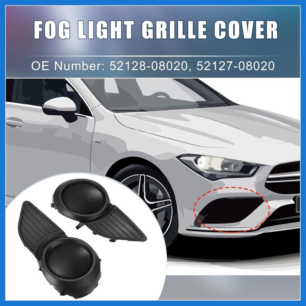 Front Left Right Side Fog Light Grille Cover 52128-08020 52127-08020 Fog Light Bezel Cover Trim for Toyota Sienna 2011-2015 1 Pair Auto Accessories