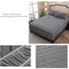 Winter Crystal Velvet Bedspread Double-layer Thick Quilted Printing Thick Velvet Mattress Cover Sheet Non-slip Protective Cover
