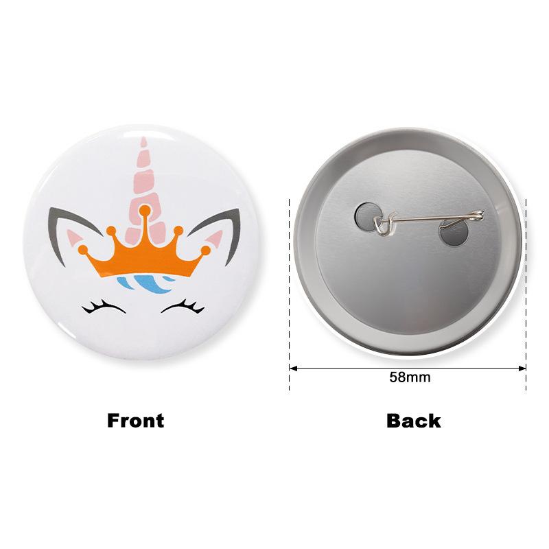 New Unicorn Theme Series Party Badge Baby First Birthday Cartoon Digital Badge 