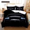 Sport Racing Car Duvet Cover Set Blue Race Car Bedding Set Full Size Boys Blue Flame Extreme Speed Sports Car Comforter Cover