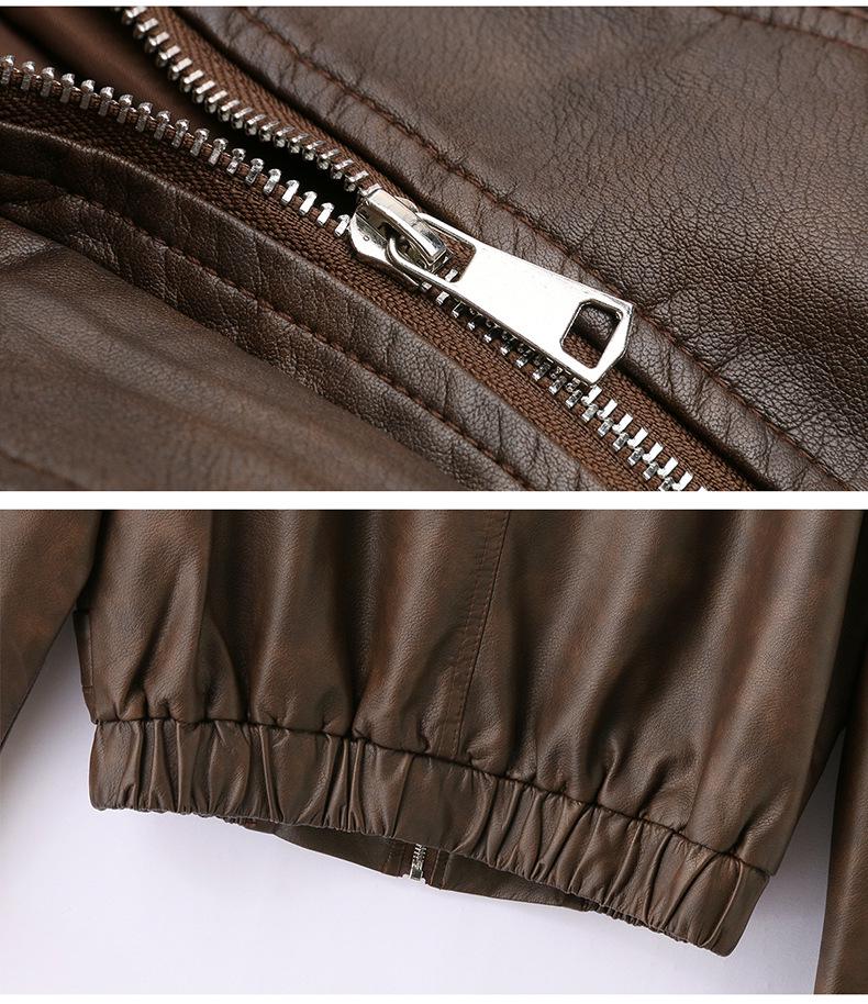 Autumn 2024 Women's Casual Turn-Down Collar Leather Jacket - Slim Fit XG9926