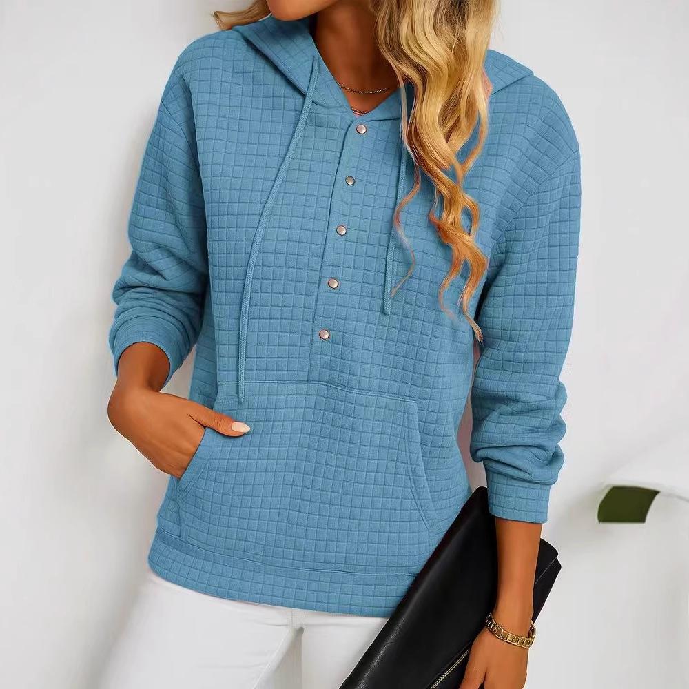 Nové Dámské Ležérní S Kapucí Dlouhý Rukáv Kapsa Vícebarevné Dámské Horní Díl Polstrovaná Mikina