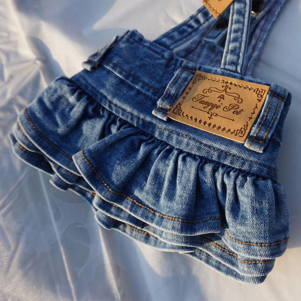 Japansk Mode Husdjurs Overaller: Klassisk jeanskjol för katter och hundar