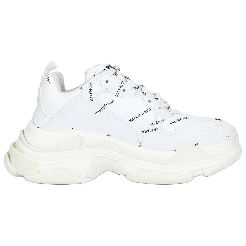 Balenciaga All Over Logo Triple S White Black 536737W2FA19010