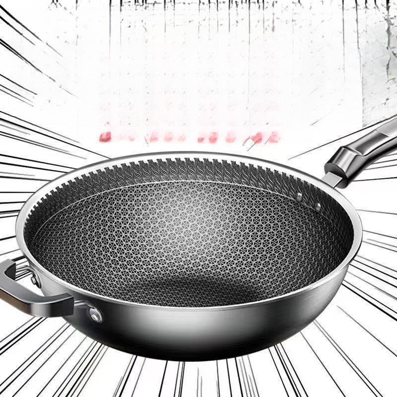 Stainless Steel Non-Stick Wok for Induction and Gas Cooking