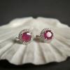 Серебряные серьги с натуральным рубином 6.574ct (2188032)