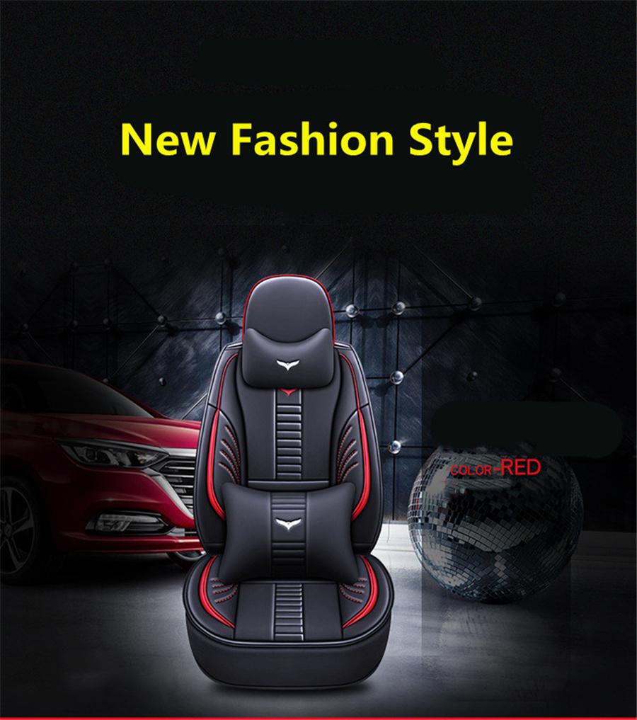 Luxury PU Leather Car Cushion Seat Covers Car-styling Full Surrounded Front+rear Cushion 5-Seats For all Seasons...