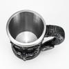 Baphomet Mug Tankard Stainless Steel Resin 3D Baphomet Pentagram Sabbatic Gothic Wicca Pagan Horn Beer Tankard Cup Mugs 600ml