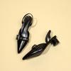 Circle Low Heel Sandals Women Shoes Solid Color Pointed Toe Small Fragrant Style Ladies Back Style Single Shoes Shoes for Women