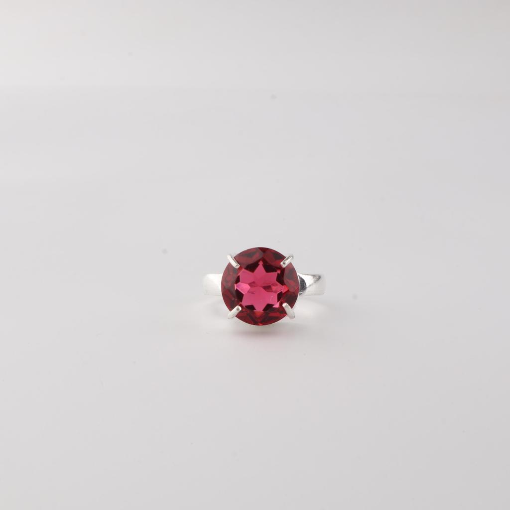 Pink Rubellite Gemstone 925 Solid Silver Statement Jewelry Women Ring For Birthday Gift RR-72-8