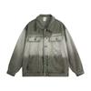 Retro Gradual Change Denim Jacket Men's Autumn and Winter Trendy High Street Ruffian Handsome Loose Casual Tooling Jacket