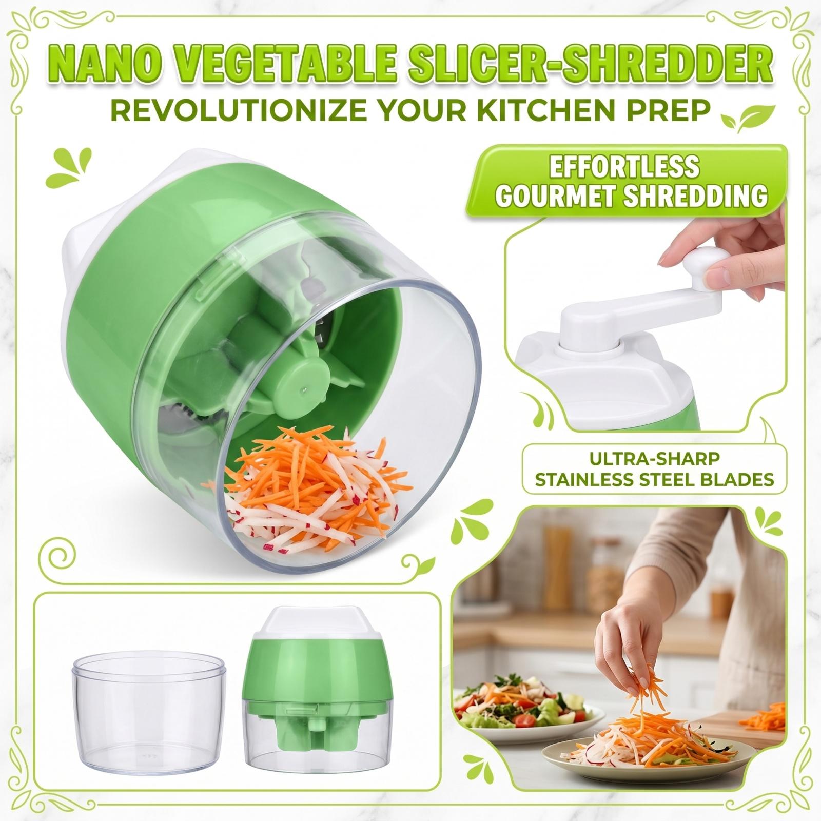 

Manual Rotary Grater with Stainless Steel Blades for Kitchen Use Vegetable Slicer Shredder for Cheese Nuts Fruits and More One Size зелений