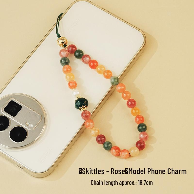 Ran Pu Jade Beaded Phone Lanyard: Elegant Chinese-Style Wrist Strap Ornament for Women