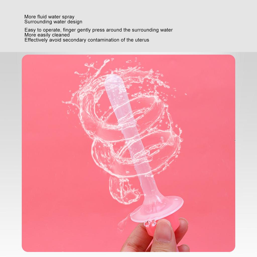 Vaginal Douche Portable High Elasticity Manual Pressure Stable Water Flow Vaginal Cleansing System 500ml Pink