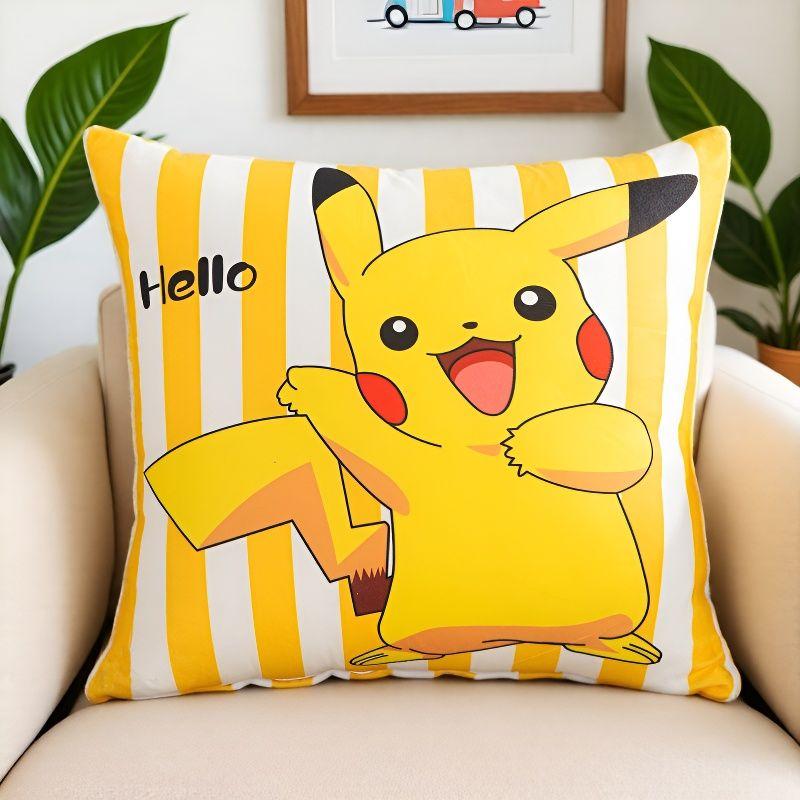 Miniso Double sided Cute Cartoon Pikachu Pillow Set Furniture Living Room Sofa Pillow Cushion Student Dormitory Decoration