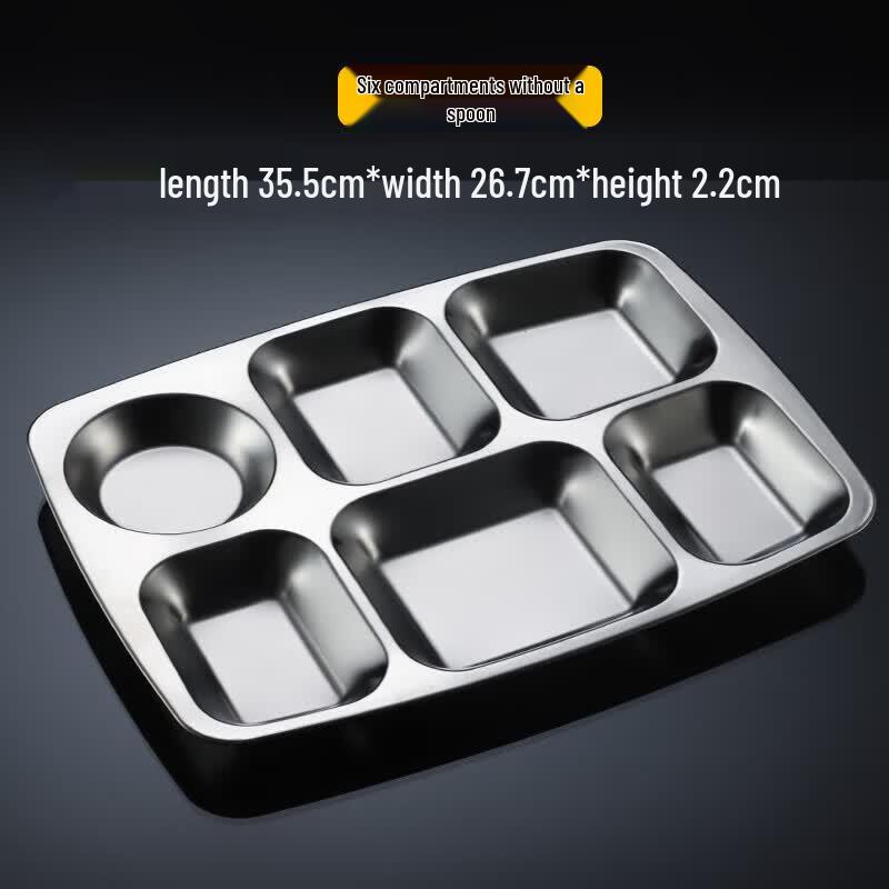 

Stainless Steel 6-Compartment Meal Tray