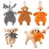 Bite Resistant Plush Toys for Dogs Squeaky Dog Toy, Fox/Rabbit/Bear Shape, Durable Bite-Resistant Interactive Toy Pulling with Lanyard, Soft
