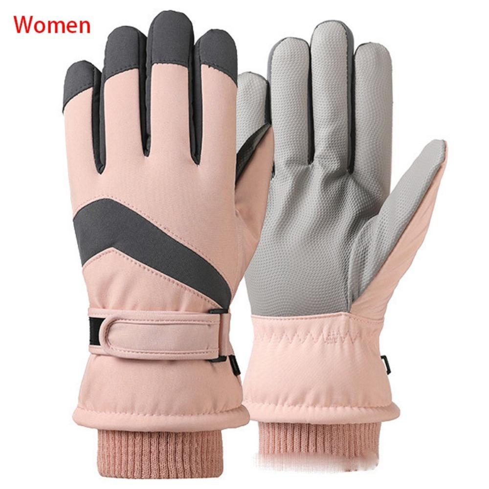 

Зимние перчатки с сенсорным экраном, теплые лыжные перчатки, новые ветрозащитные и морозостойкие перчатки, унисекс Women Pink