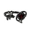 Dark Wind Personality Black Cat Planet Adventure Saturn Combination Ring Punk Neutral Style and Personality Fashion Ring