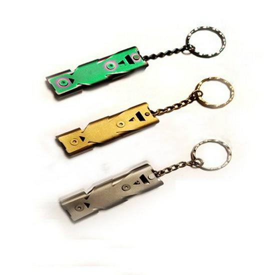 Stainless Steel Double Tube High-Frequency Survival Whistle for Kids