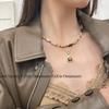 2024 Fashion Tiger Eye Stone & Metal Beaded Necklace - Chinese Style Clavicle Jewelry for Women