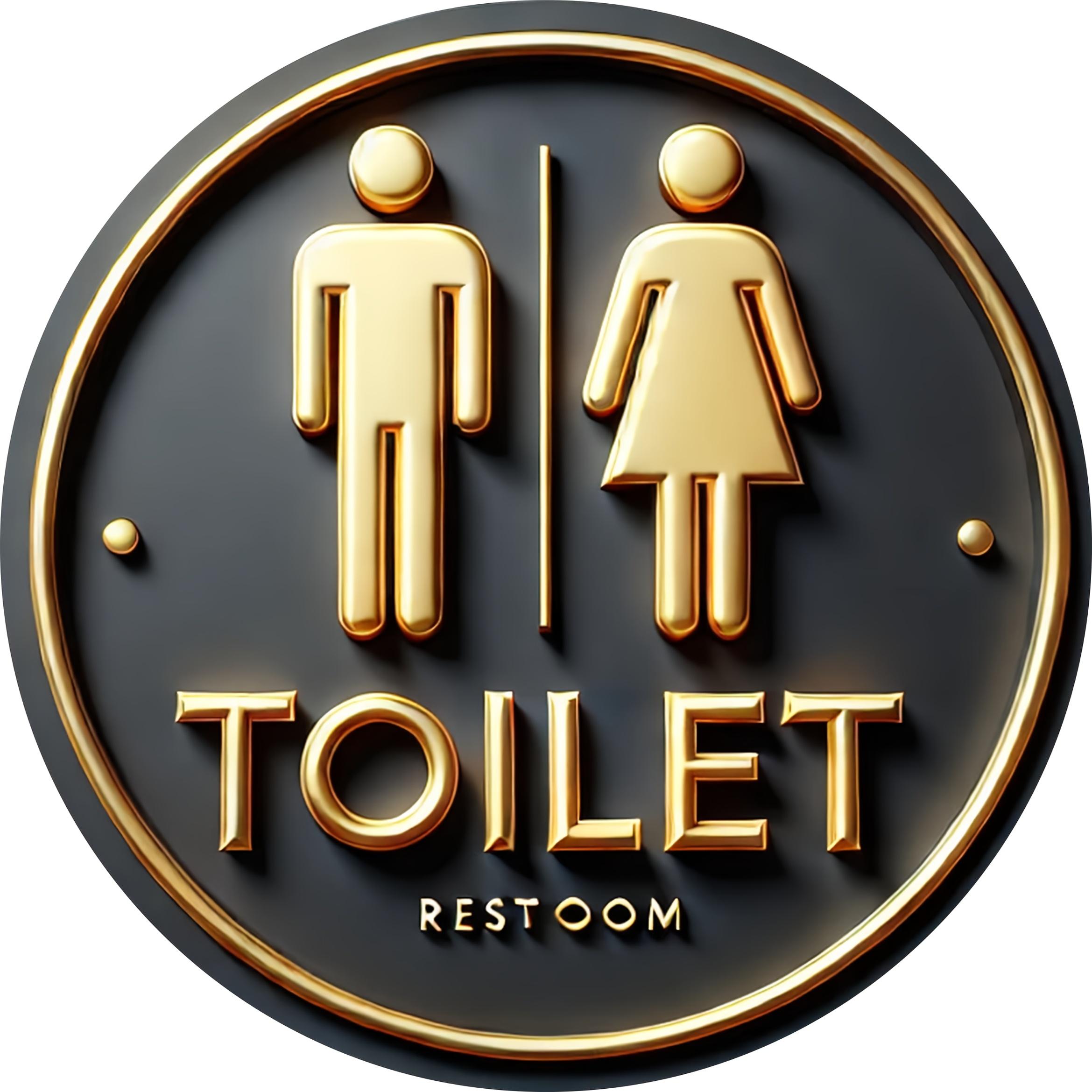 

2D Плоская табличка, Рустик Фермерский дом Туалет Настенная табличка 2d Настенное искусство Гладкая Черная и Золотая, Не требует электричества, Декор комнаты 20x20cm белый