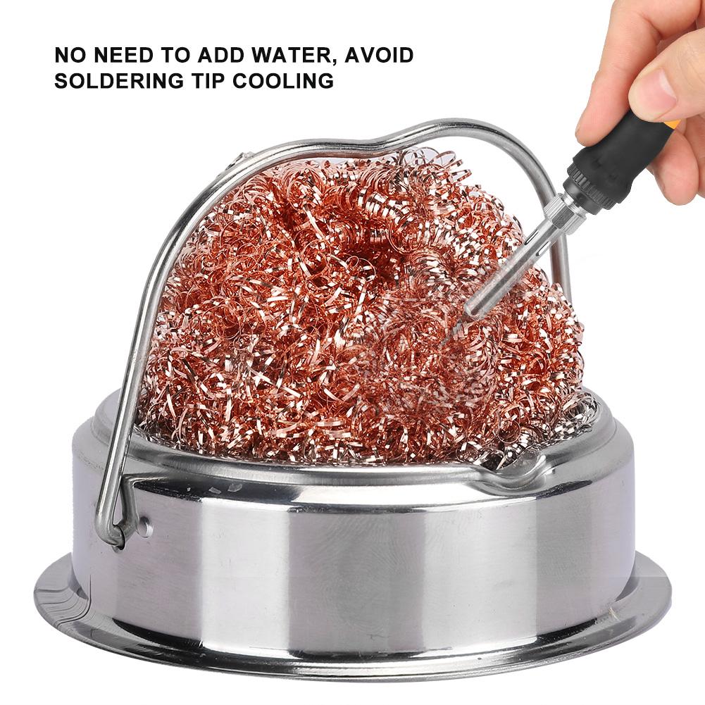 Soldering Iron Tip Cleaner Welding Nozzle Cleaner Stainless Steel Wire Balls with Base