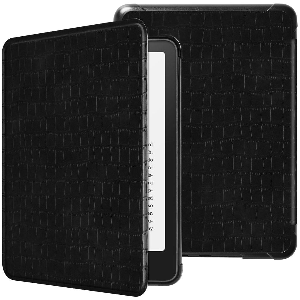 Case for Kindle Paperwhite 12th Gen 7-Inch (2024 Release) - Stylish Crocodile Synthetic Leather Shockproof Hard Shell