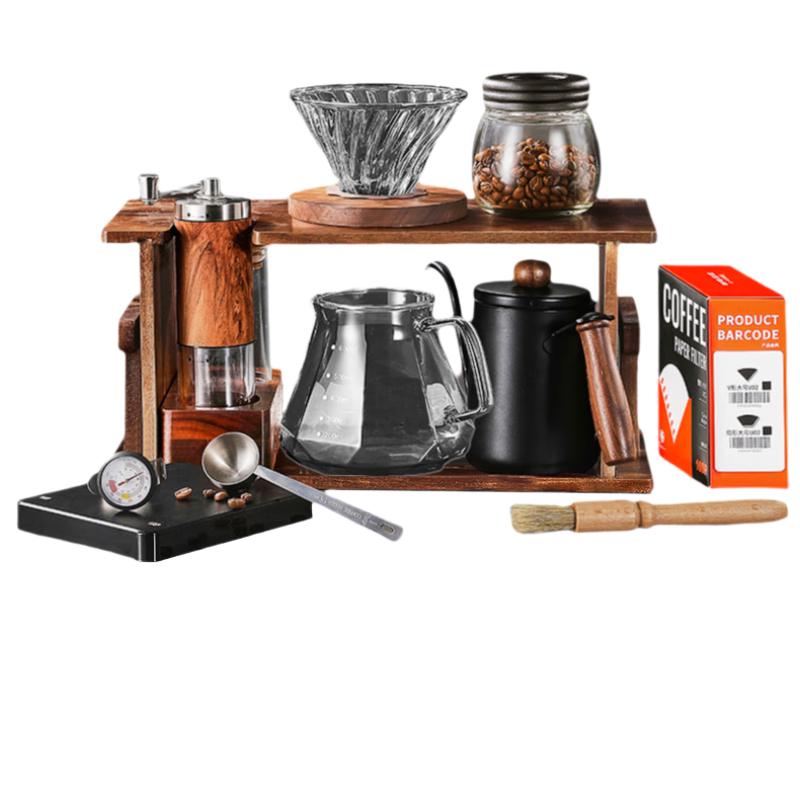 

UD Pour Over Coffee Maker Set with Wooden Stand 10-piece Set