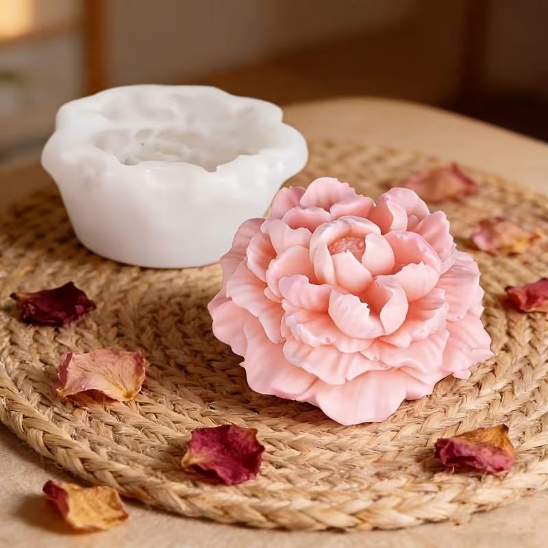 1/2/4 Stück Pfingstrosen-Blumen-Silikonform DIY Backen Kuchen Kerze Schokolade Seife Handwerk für Küche Dessert Handgemachte Werkzeuge Zubehör
