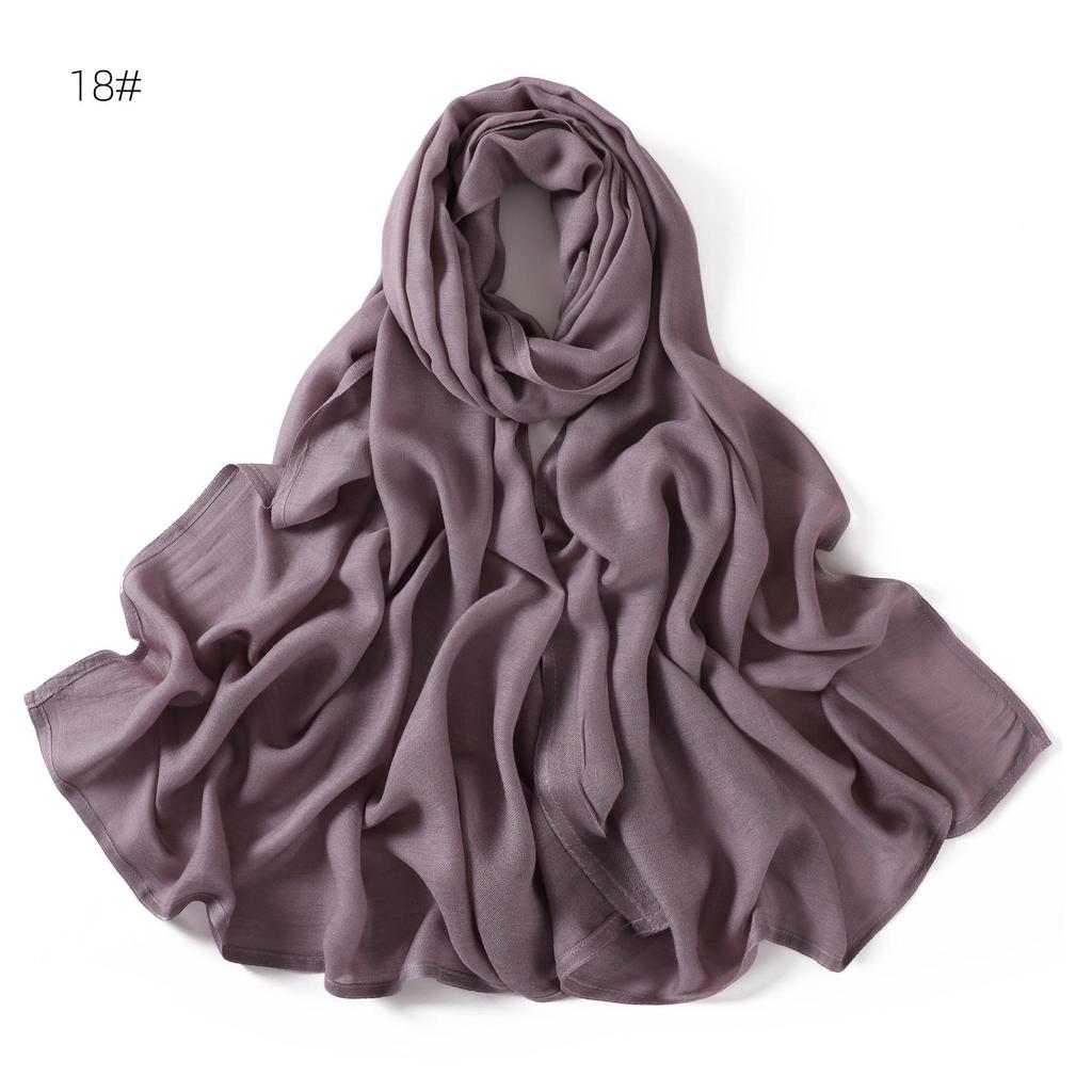 Miękki Modalowy Szal Szal z Szerokim Brzegiem w Jednolitym Kolorze Oddychający (70 x 175 CM)
