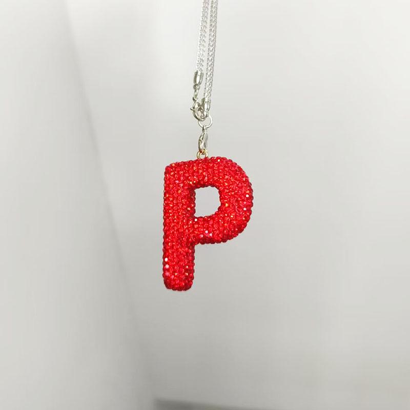 Rhinestone Ceramic Cross Pendant for Car Mirror Decor