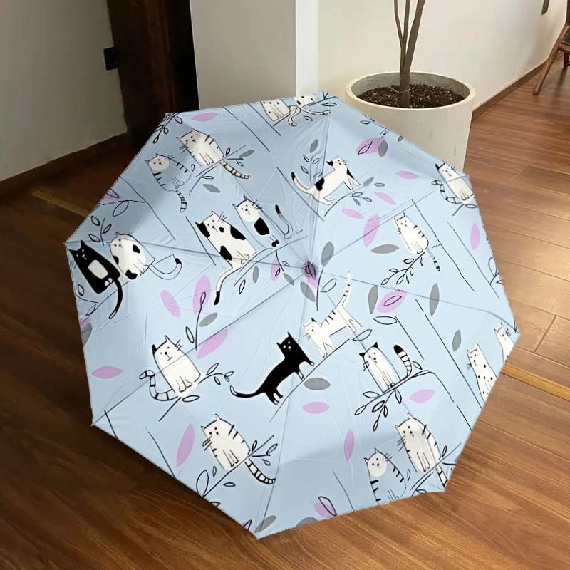 

1pc Cat Pattern Automatic Open/Close Umbrella, Formal Events - Ideal Gift for Family or Friends, Outdoor Accessory yy251211212