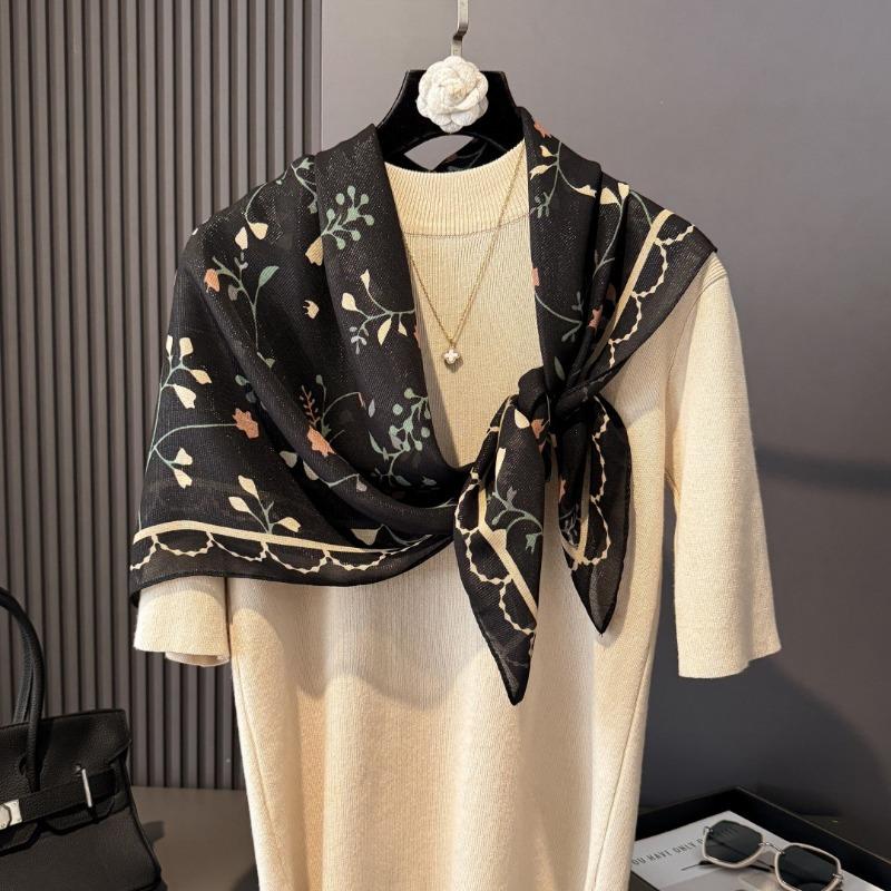 Fashion Printed Square Scarf Women Neck Shawl For Daily Wear