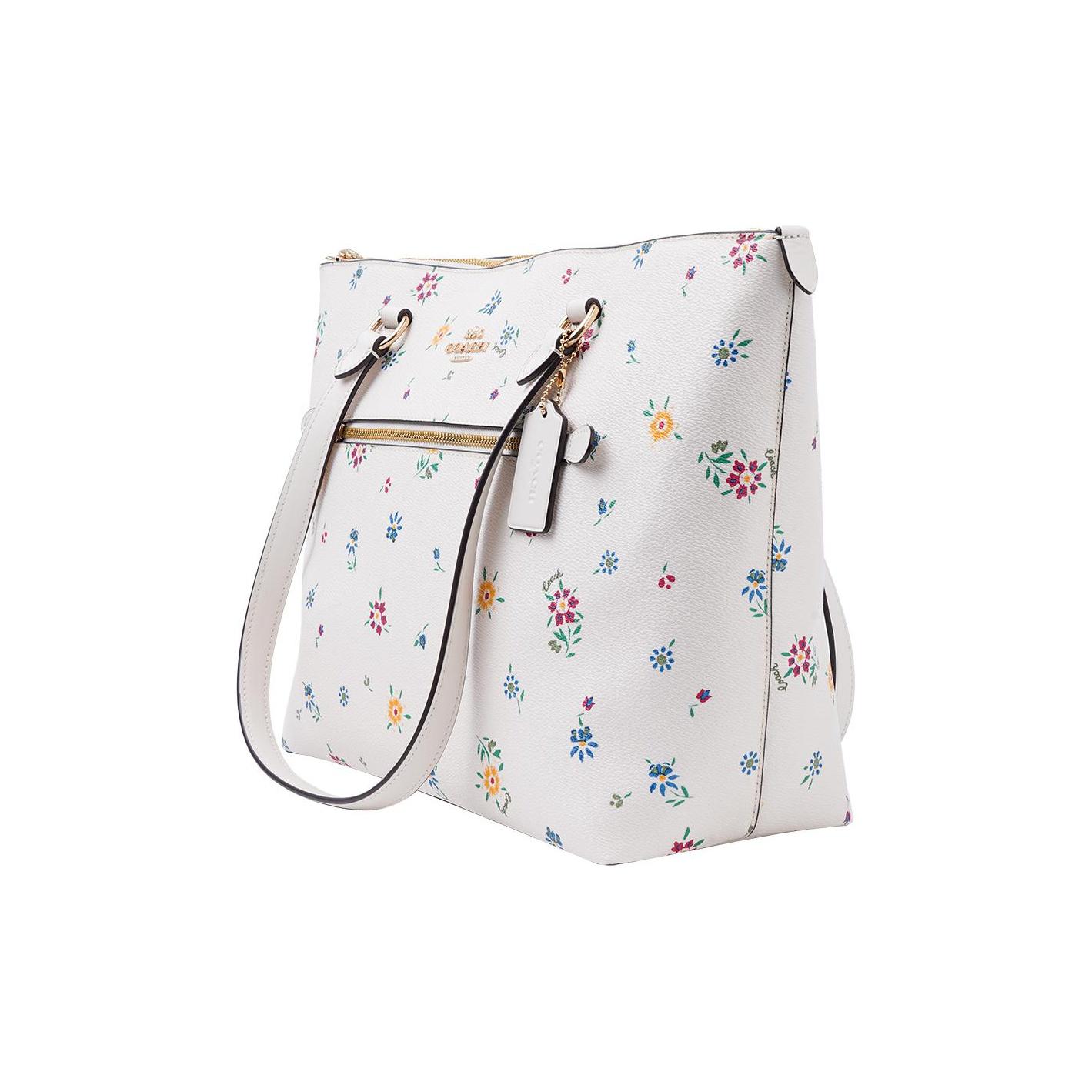 

Coach Gallery 32 Wild Grass Print Canvas And Leather Tote Bag Women tote White C4251-IMCAH Basic Set (Bag+Dust Bag)