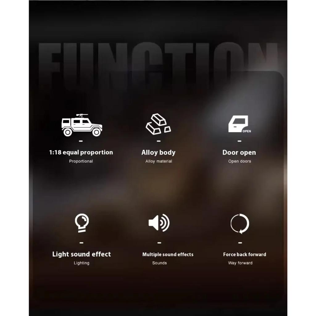 1/18 Dongfeng M-Terra Armored Vehicle SWAT Alloy Off Road Diecast Model Sound Light Pull Back Toy Trendy Ornament Gift for Boy